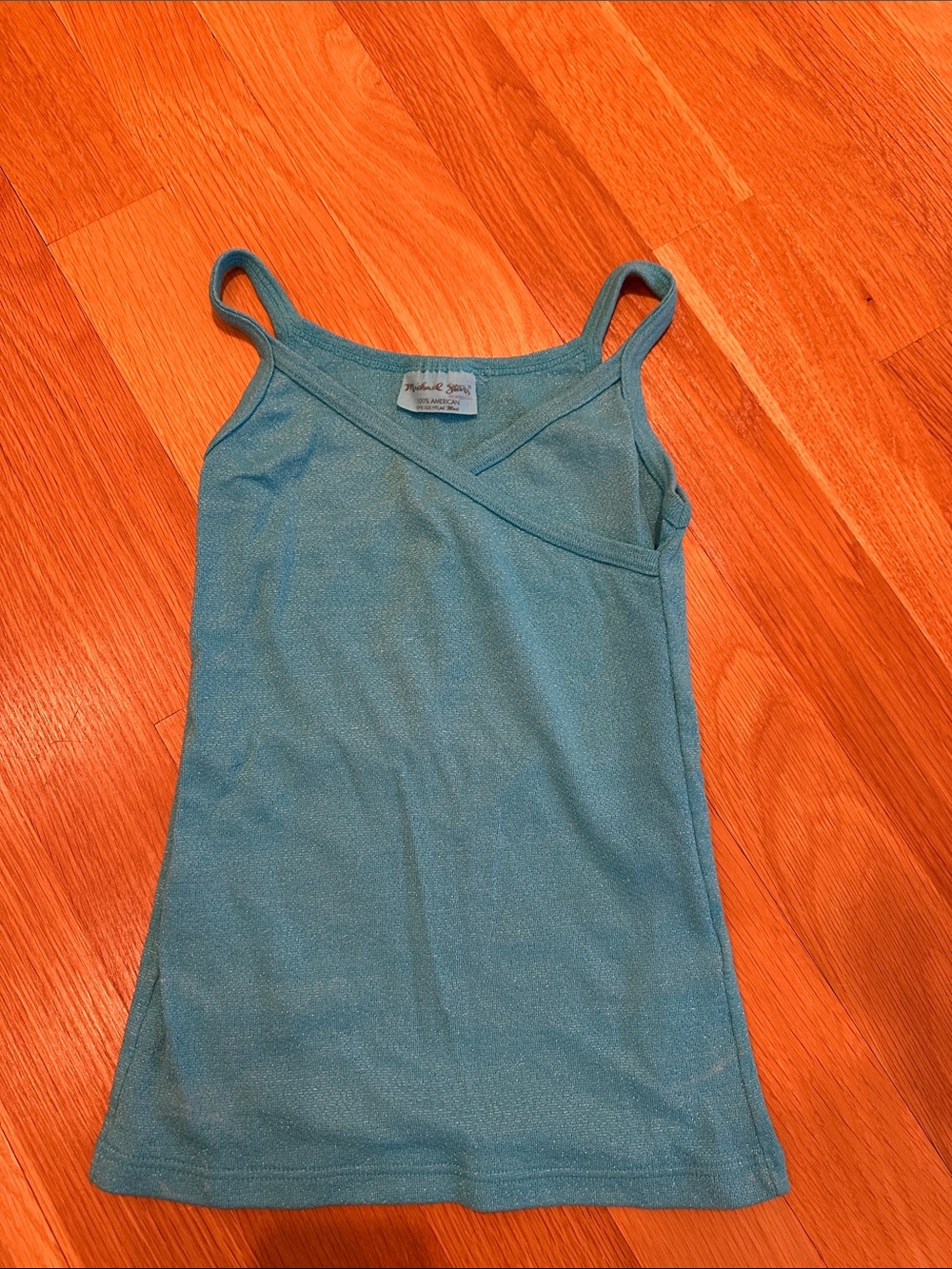 Michael Stars Teal Blue Shimmer Tank Top